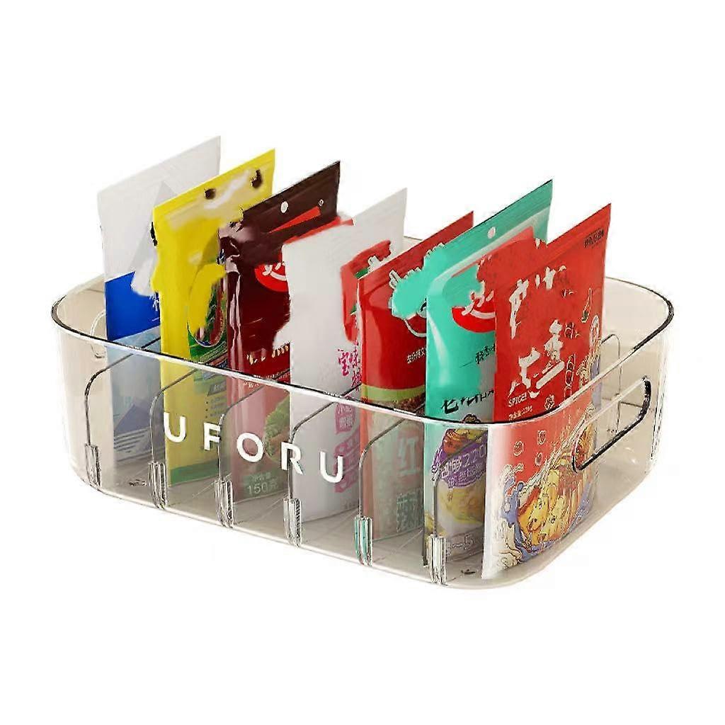 Kitchen Storage Organizer with Adjustable MultiCompartments Clear Tea Bag and Spice Packet Box