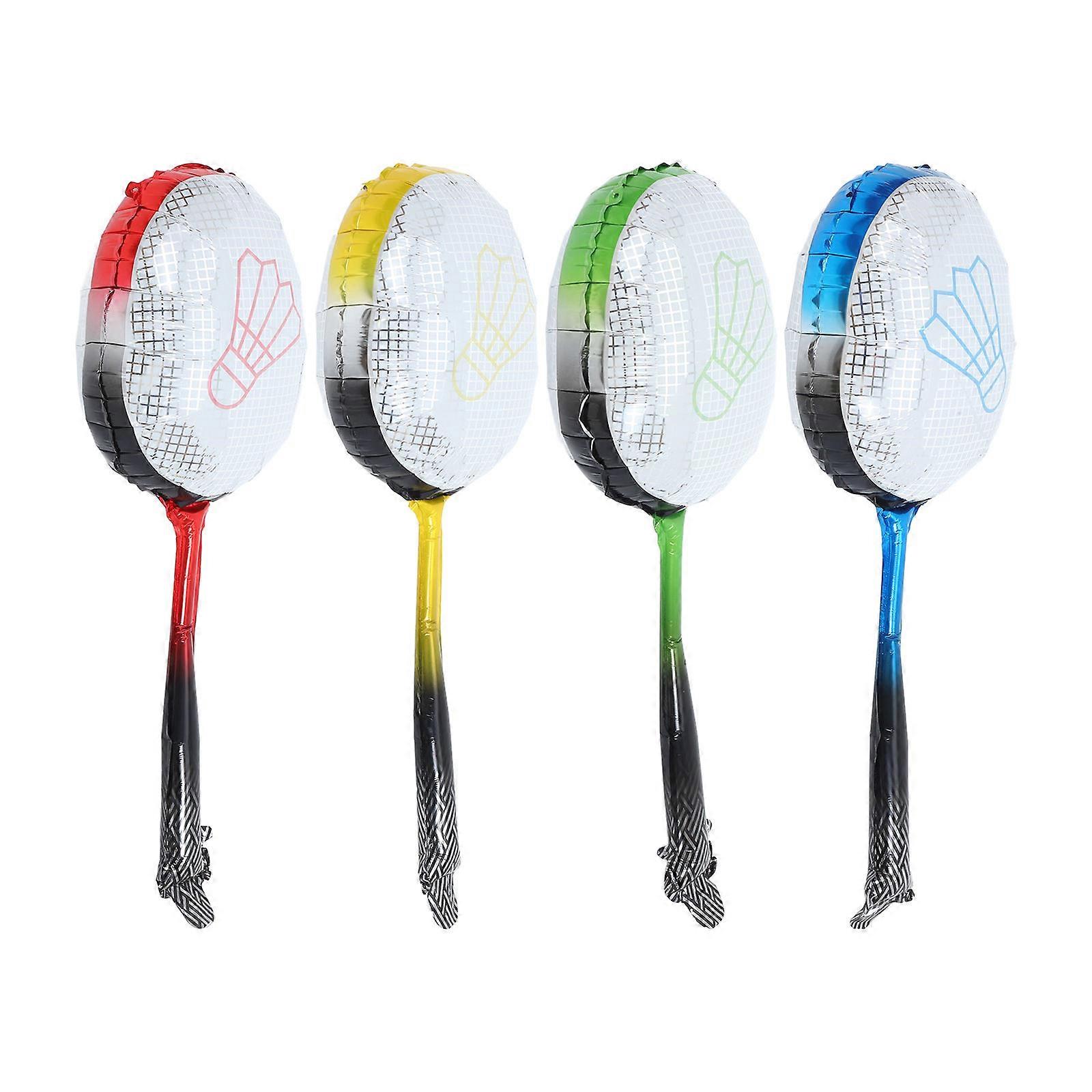 Badminton Rackets Balloons for Party Decorations 4Pcs Foil Inflatable