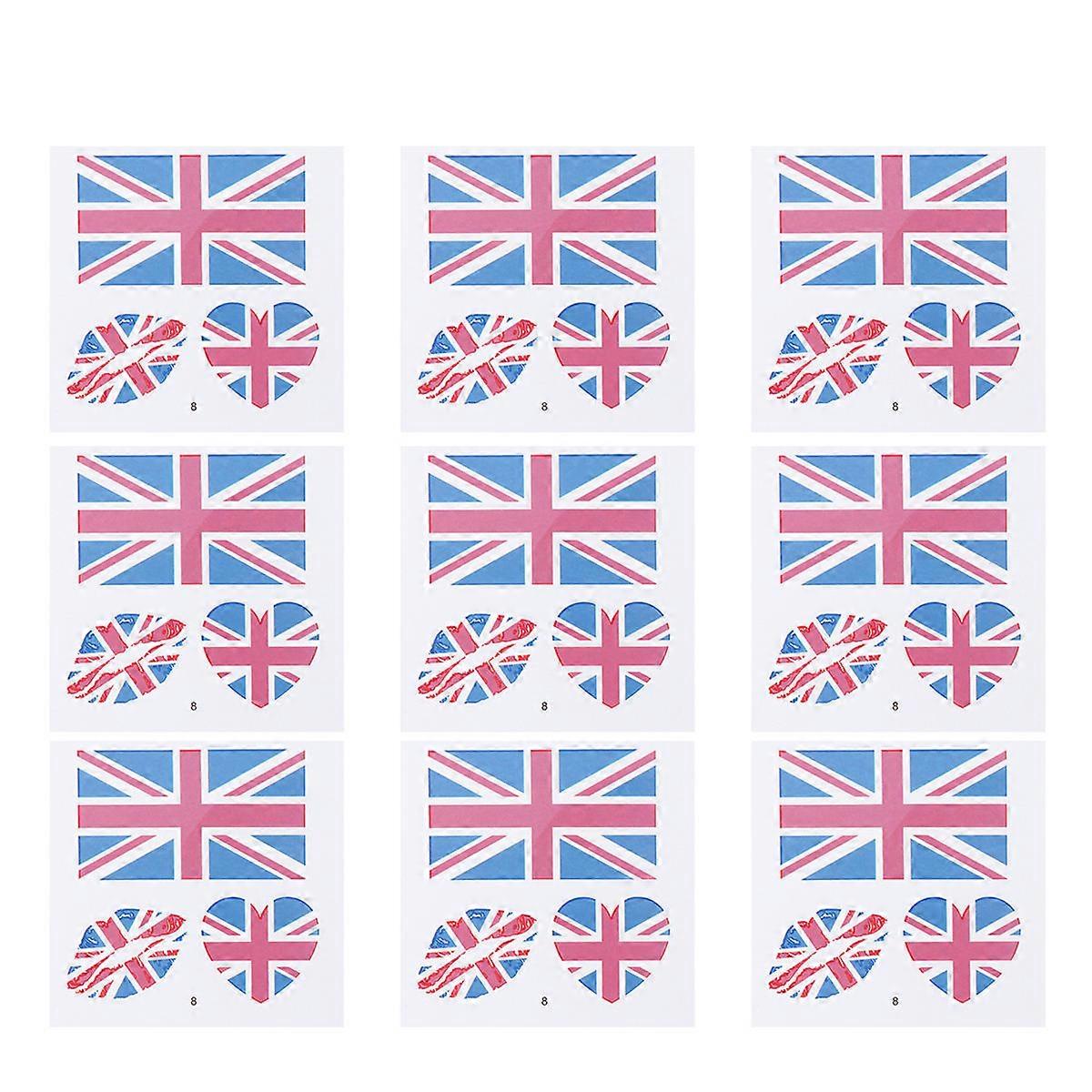 Disposable National Flag Stickers Waterproof Temporary 25 Sheets