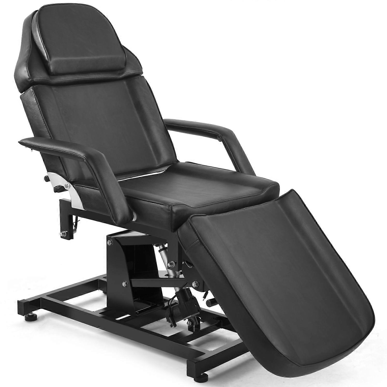 Electric Massage Table with Electric Height Adjustment, 450lbs Capacity, Adjustable Backrest, Black