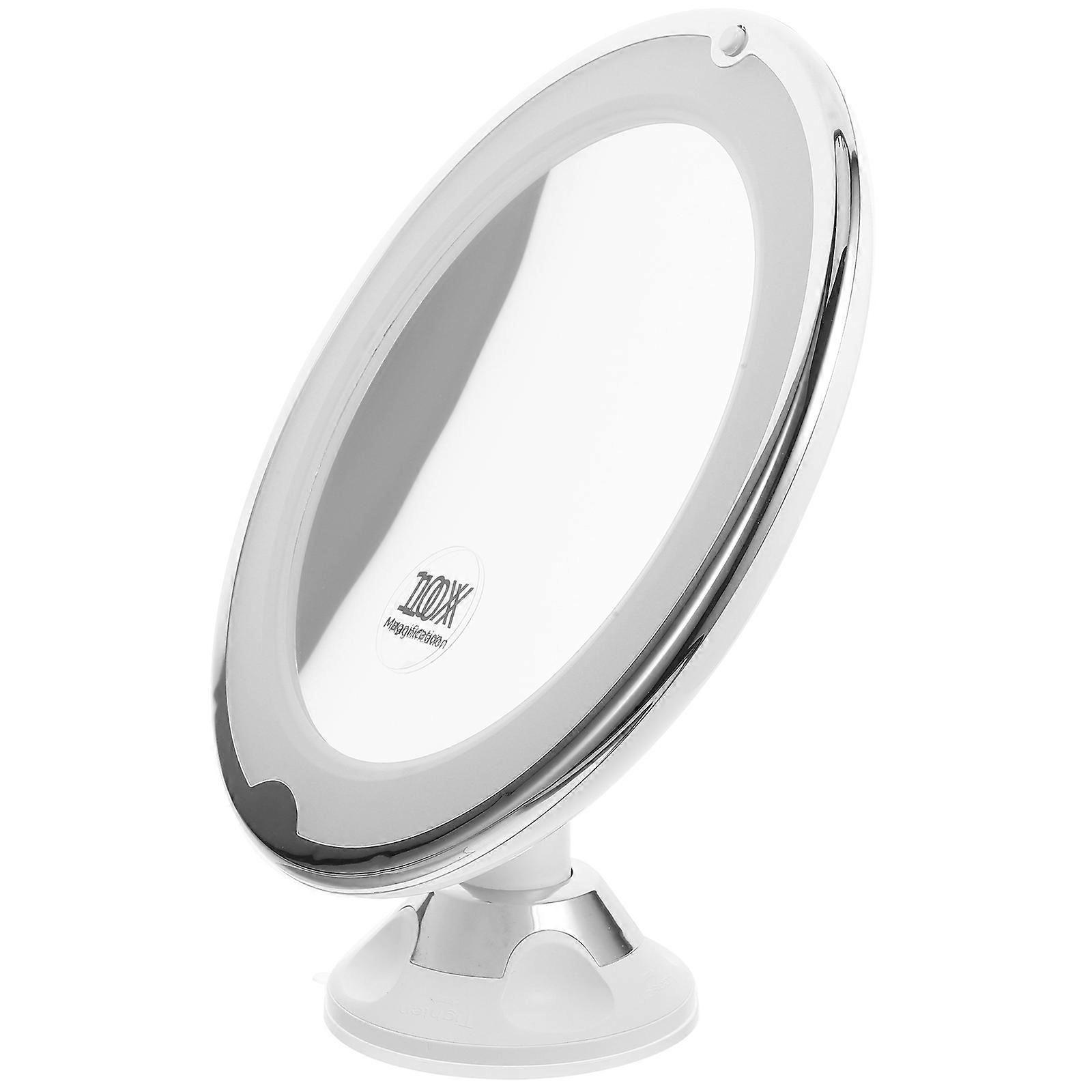 Silver Rotating 10X Lighted Makeup Mirror for Home Vanity Mirror
