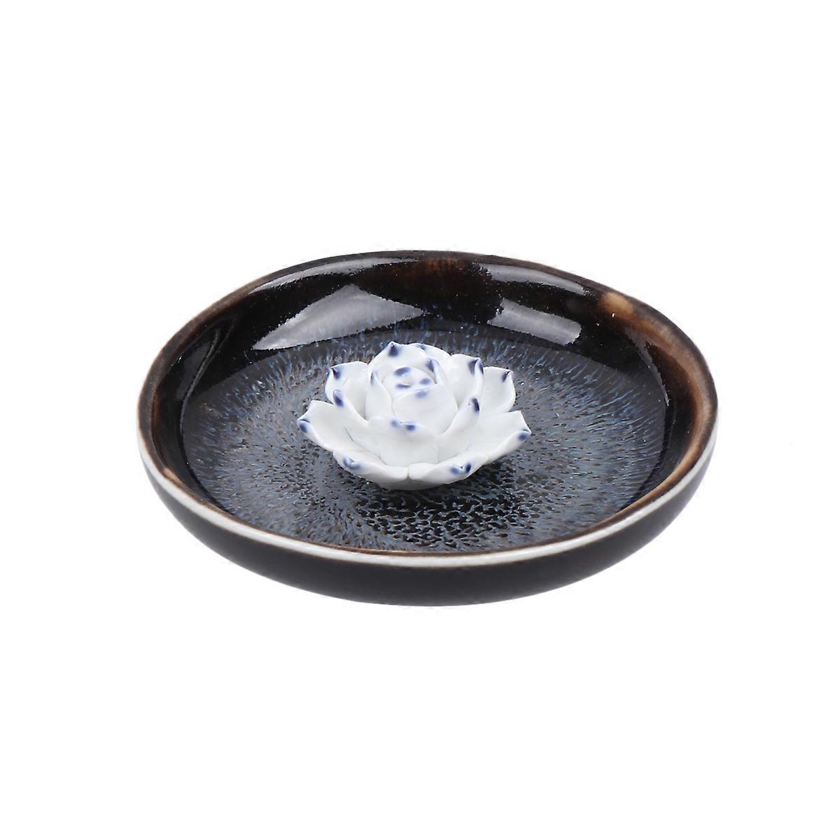 Creative Ceramic Incense Burner Lotus Design for Decoration 1Pcs