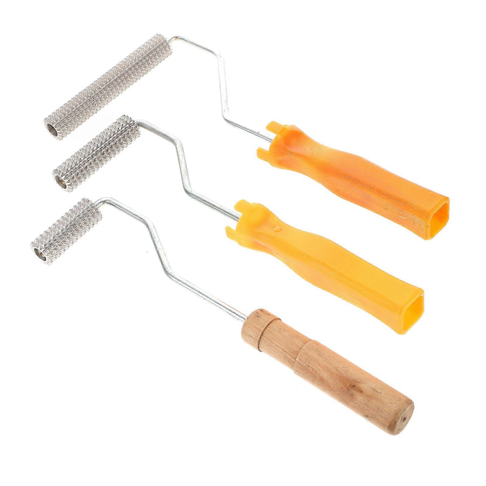 Fiberglass Roller Tools Kit with Aluminum and Plastic Components for Home Use 3Pcs Silver