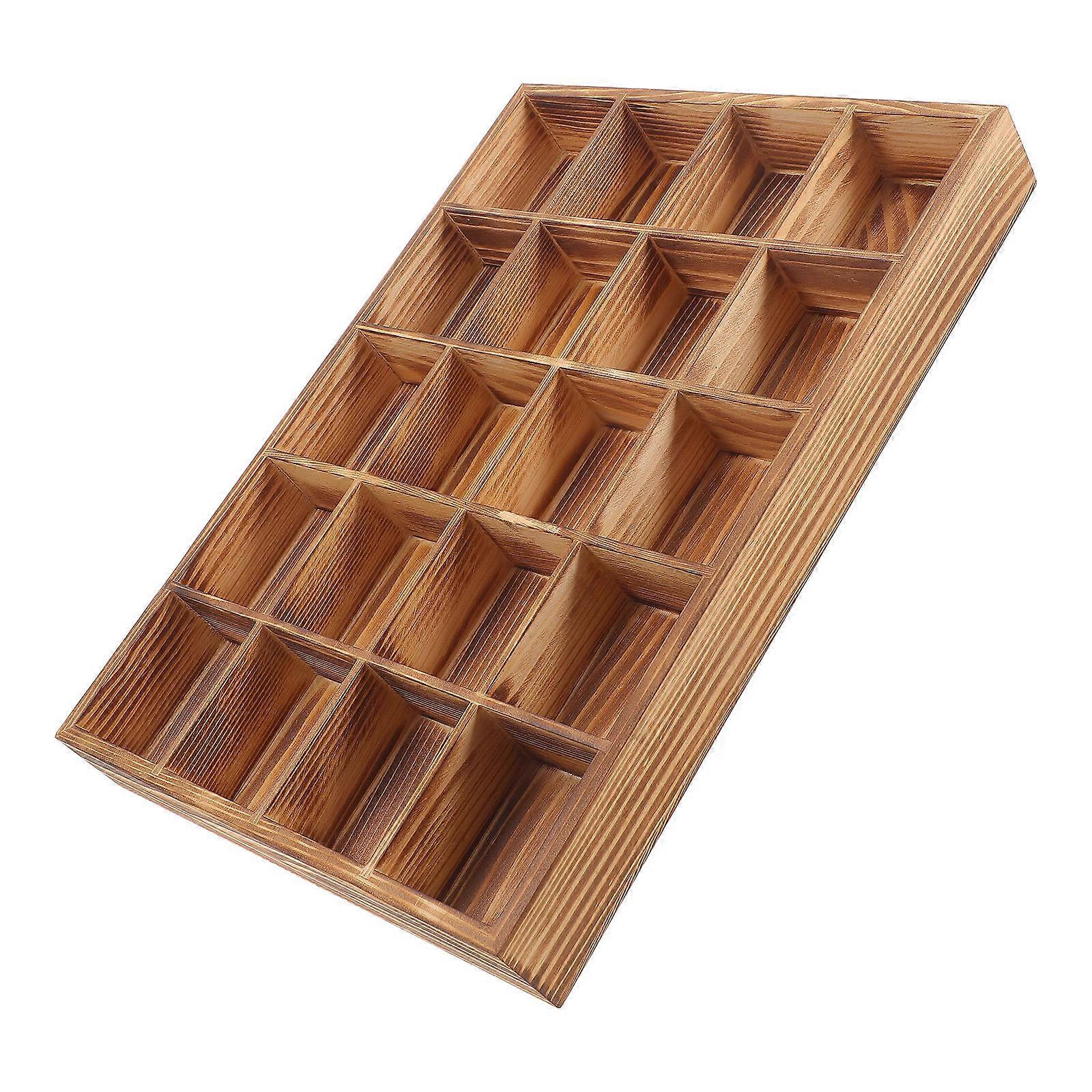 Wooden Key Organizer Box for Sorting with 20 Compartments Multi