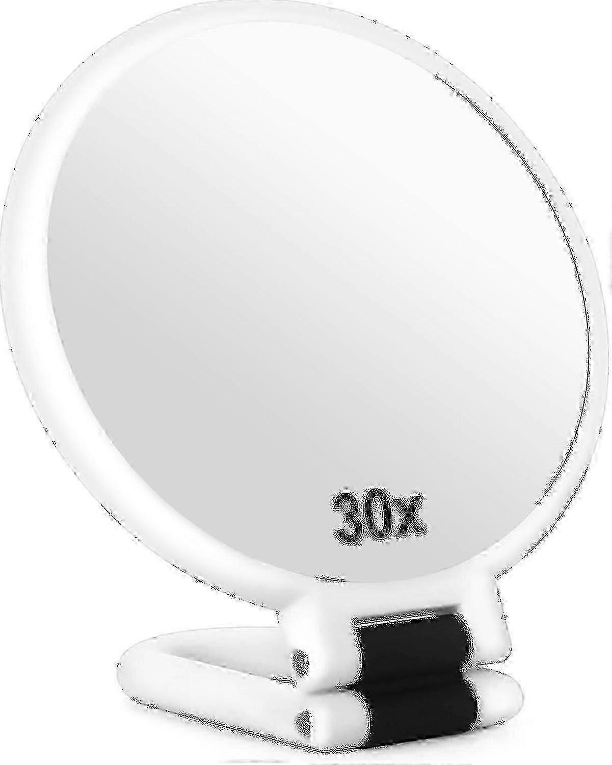 Travel Makeup Mirror 30x Magnification - Foldable Handle Mirror
