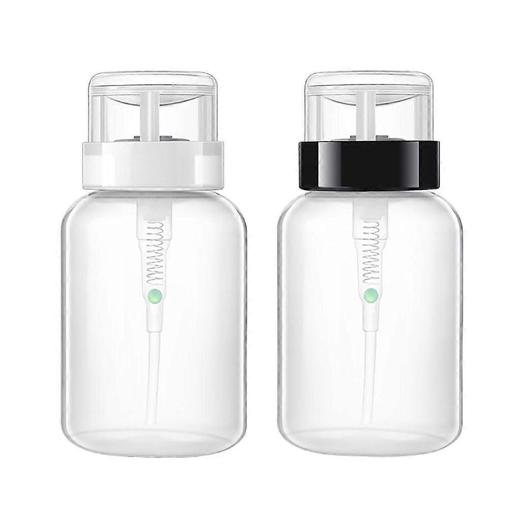 Nail Polish Remover Pump Bottle 200ml LeakResistant TwistLock Refillable Dispenser 2PCS