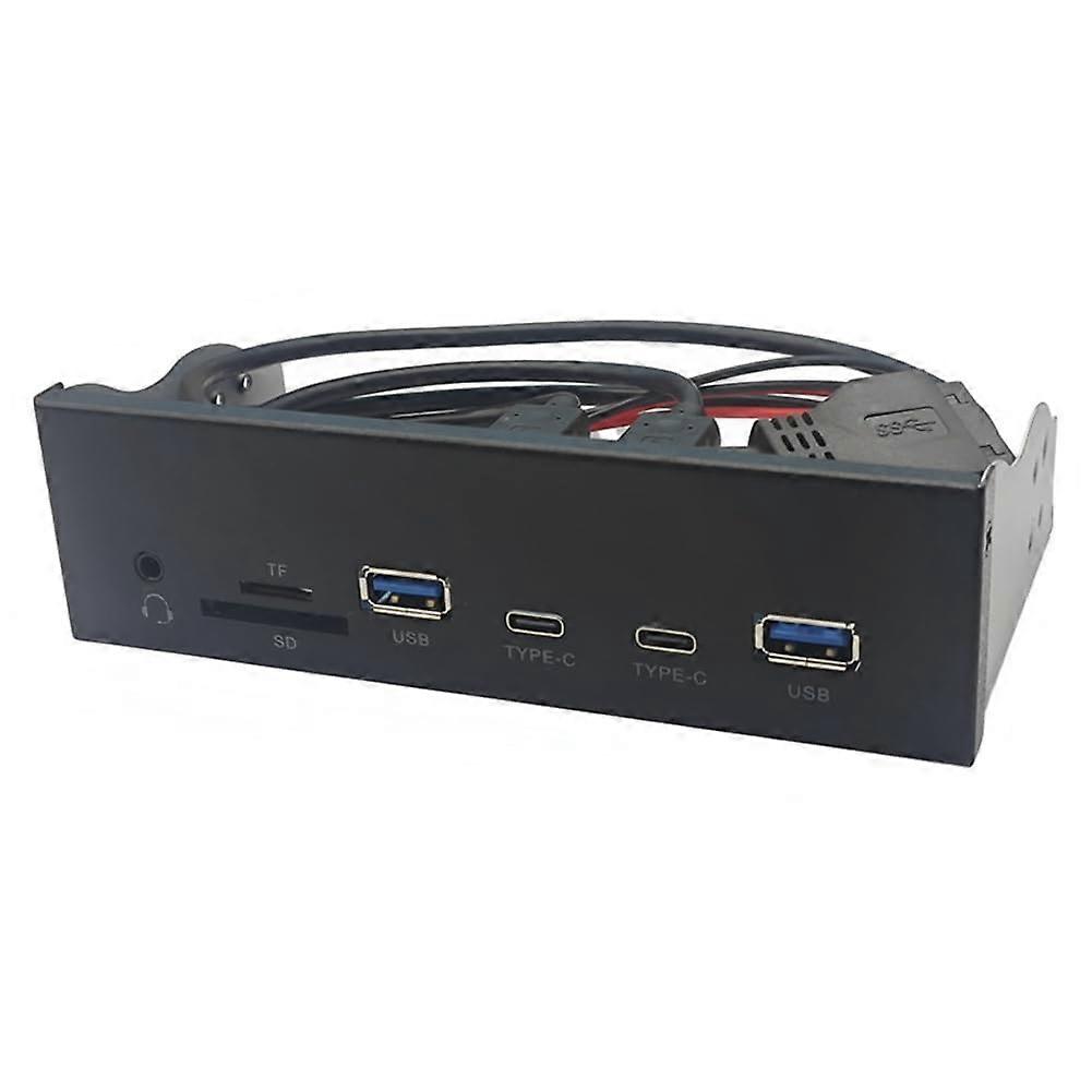 PC Front Panel USB Hub 5.25 Inch Bay USB 3.2 Dual TypeC MultiCard Reader Audio Jack