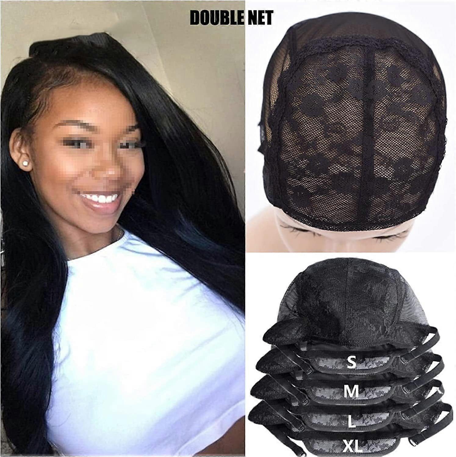Adjustable Wig Cap Small/Large/Extra Large Cap Black Woven Wig Tool Lace Wig Cap