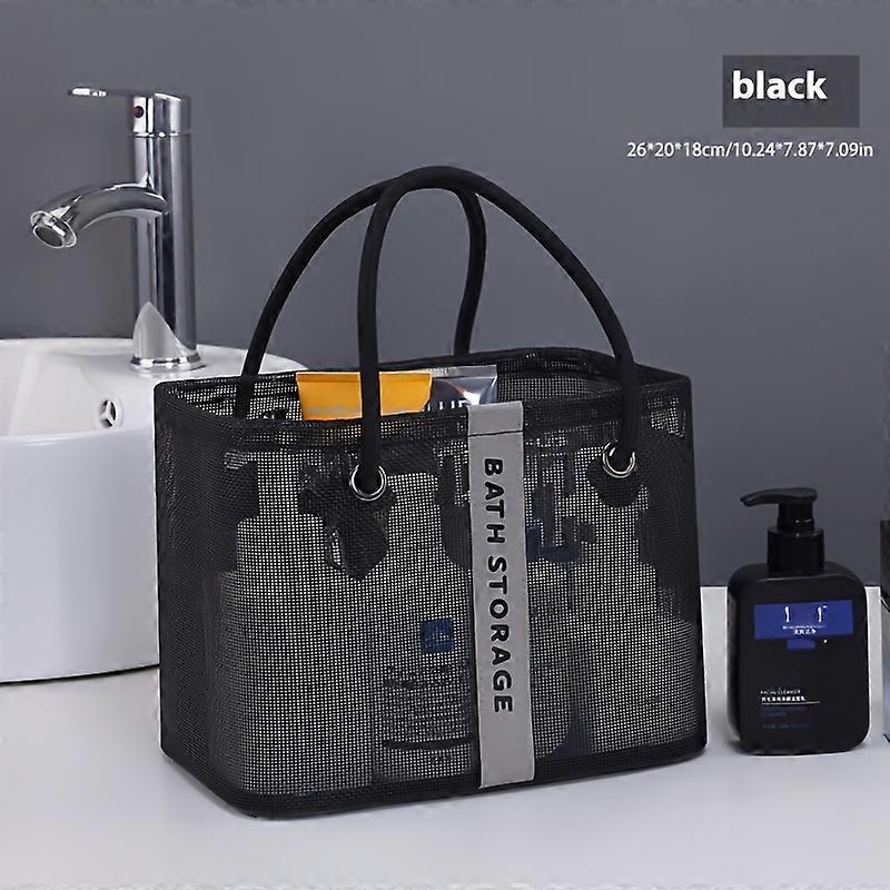 Large capacity, foldable, portable mesh toiletry bag, space saving, sturdy and durable