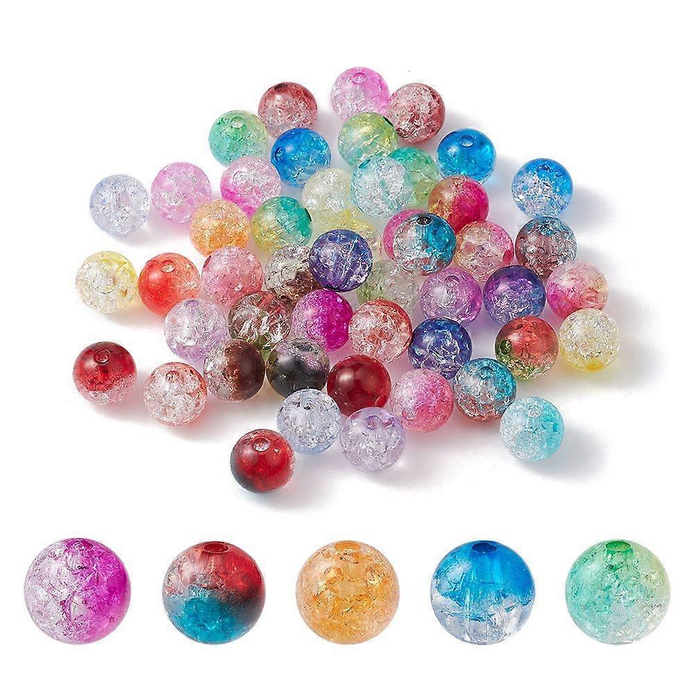 Transparent Acrylic Beads Round Mixed color 10mm Hole: 2mm