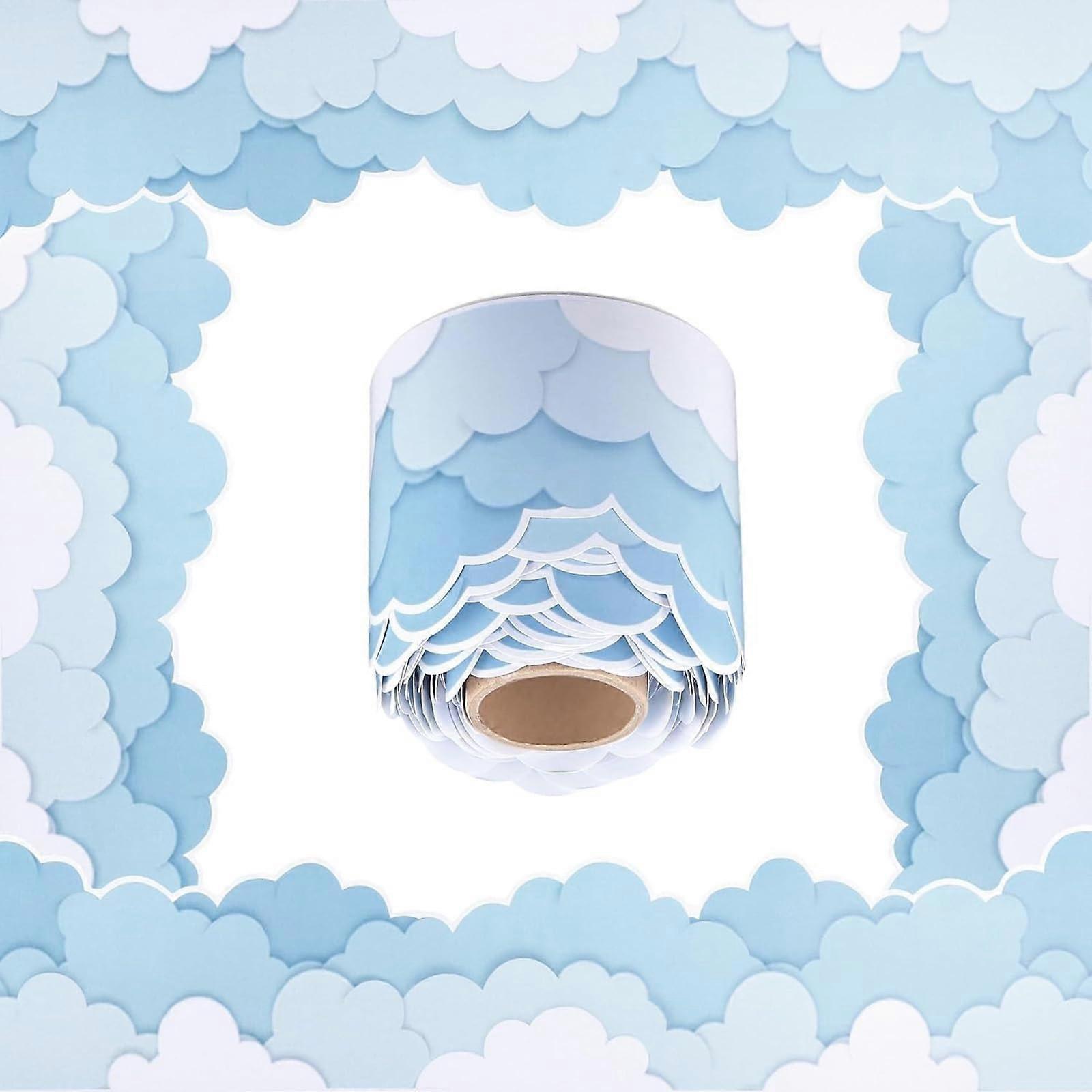 Cloud Pattern Bulletin Board Border Trim 32.8ft Waterproof Classroom Decoration Sticker