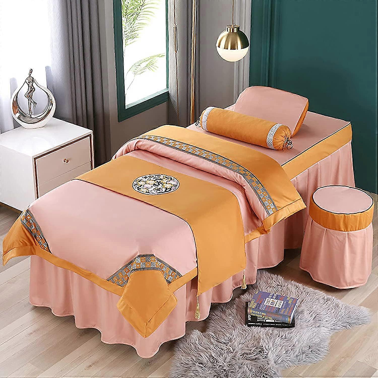 Microfiber Massage Table Sheet Set with Face Rest Cover, Fitted 185x70cm for Spa and Therapy