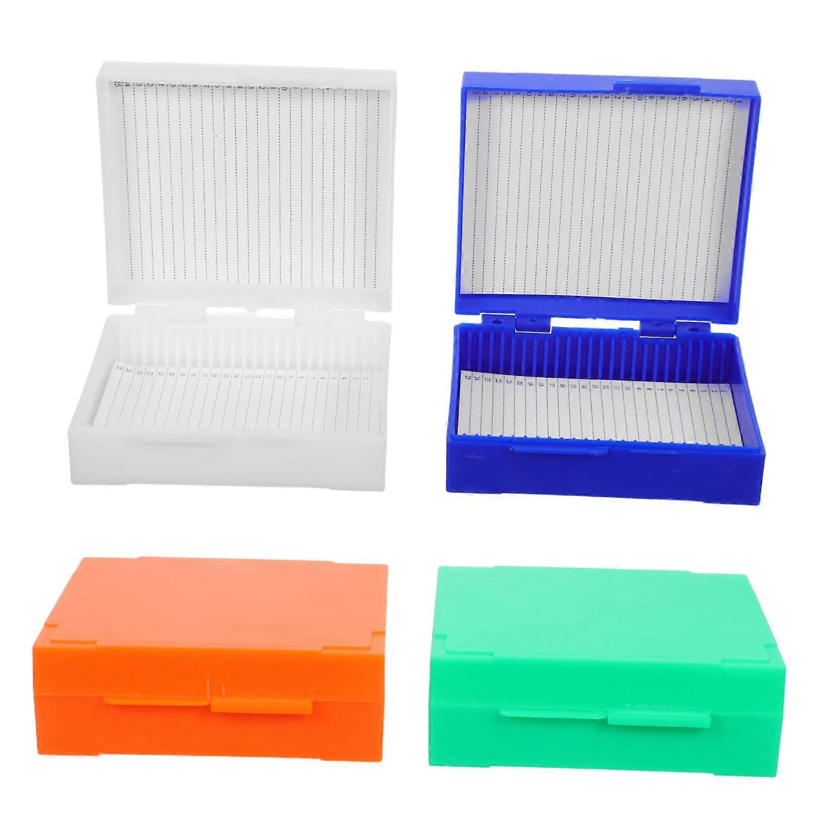 Microscope Slide Storage Box with Slots, Durable Glass Slide Holder for Laboratory and School