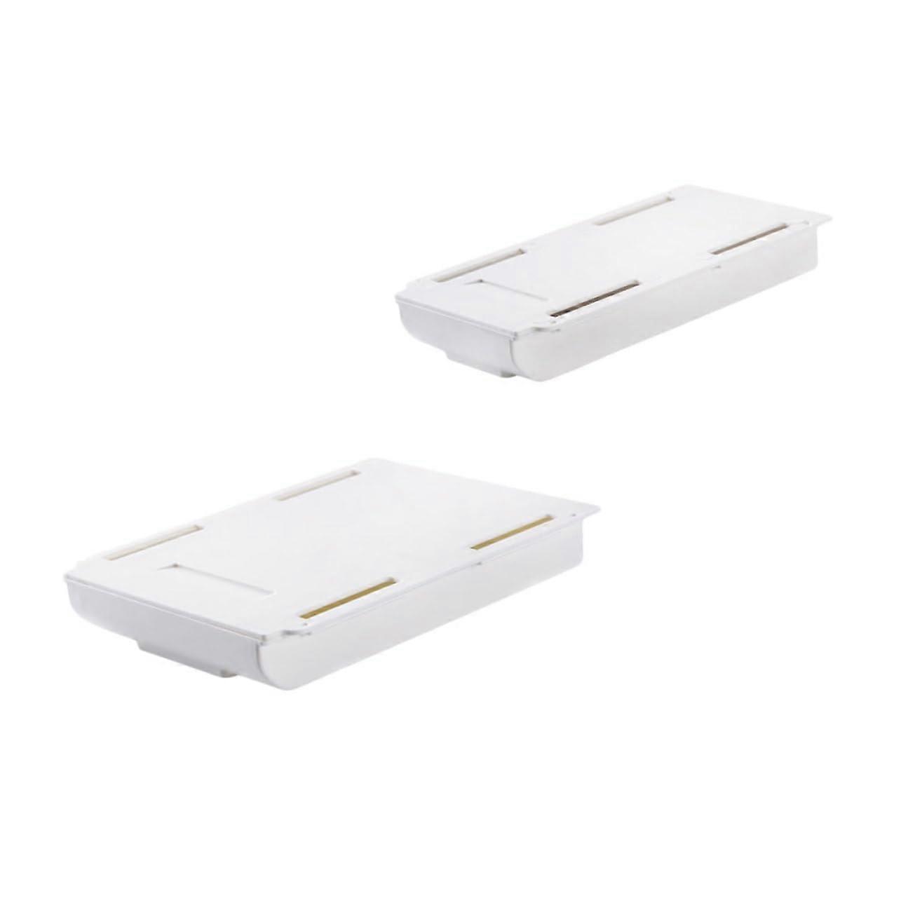 2pcs Under Desk Drawer Set, SelfAdhesive Hidden Storage Organizer with Easy Pull Handle