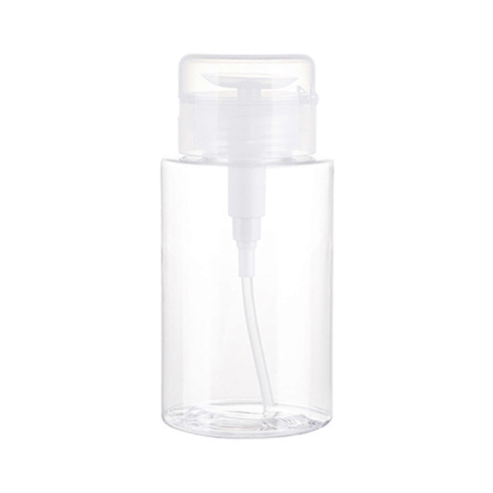 200ml Clear Pump Dispenser Bottle with Lockable Cap, Wide Mouth Refillable Cosmetic Container