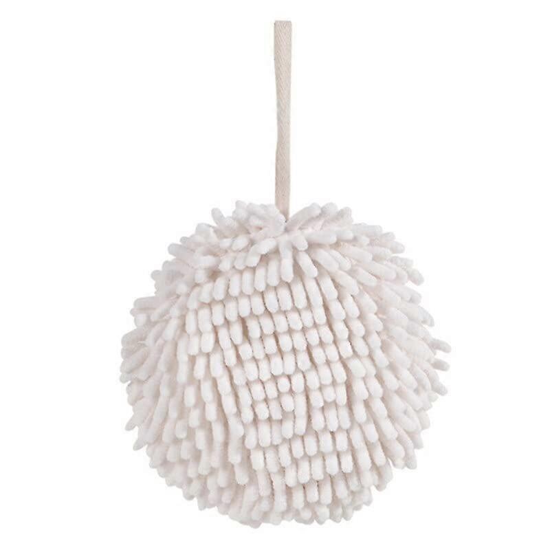 White Chenille Microfiber Hand Towel Quick Dry Soft Absorbent with Hanging Loop for Kitchen Bathroom