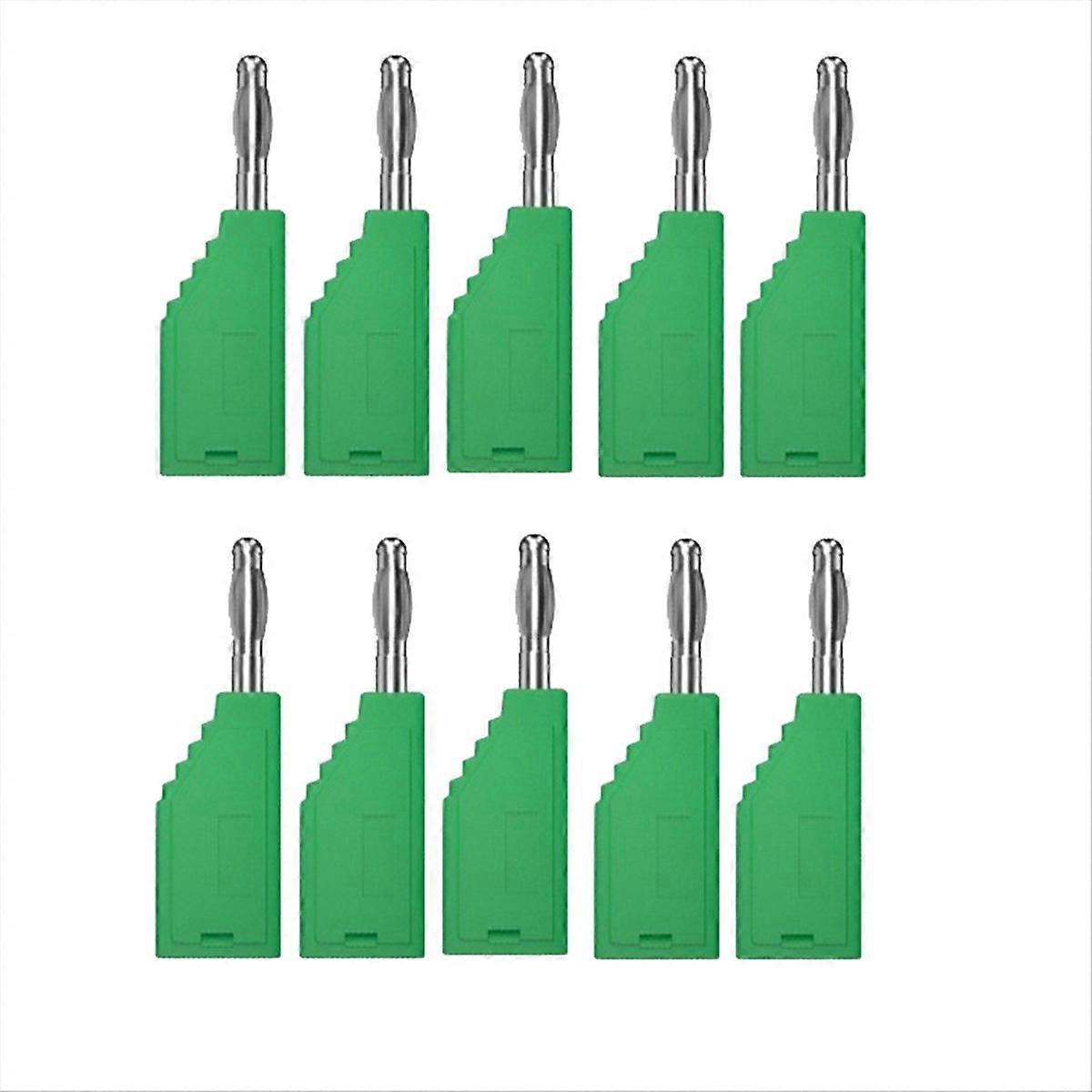 10pcs/Set Connector Plug J.10054 4mm Stackable Plug Banana Plug Green
