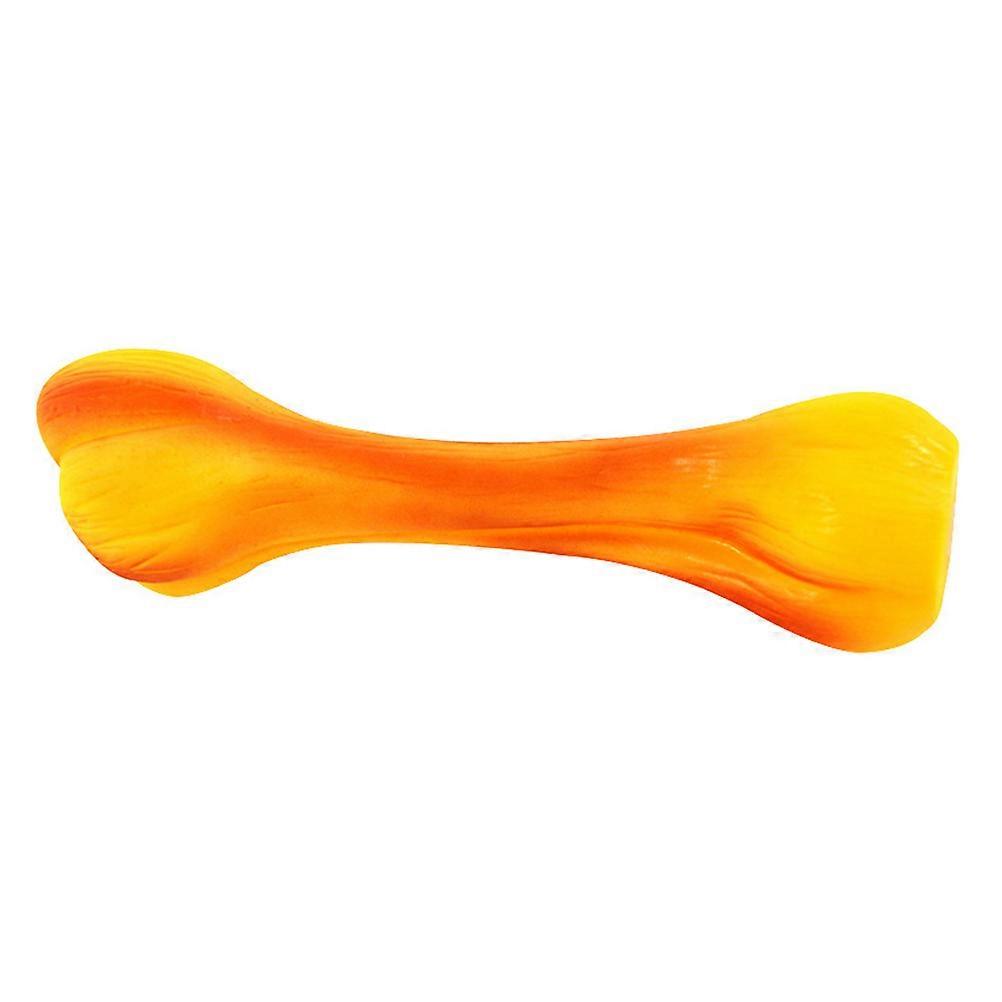Pet Dog Squeaky Toy Bone Shaped for Chewing 5Pcs Yellow Durable Set