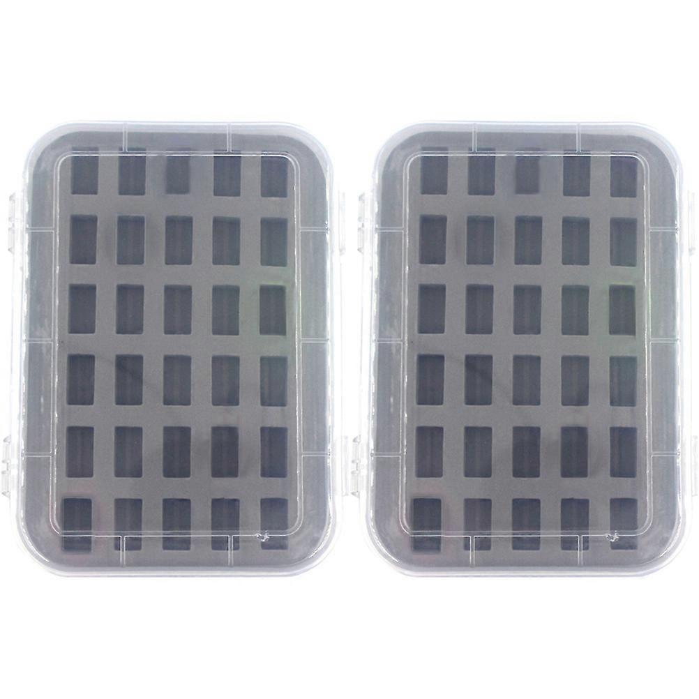 2Pcs Plastic Bobbin Storage Case For Easy Thread Identification And Organized Arrangement In Grey Color