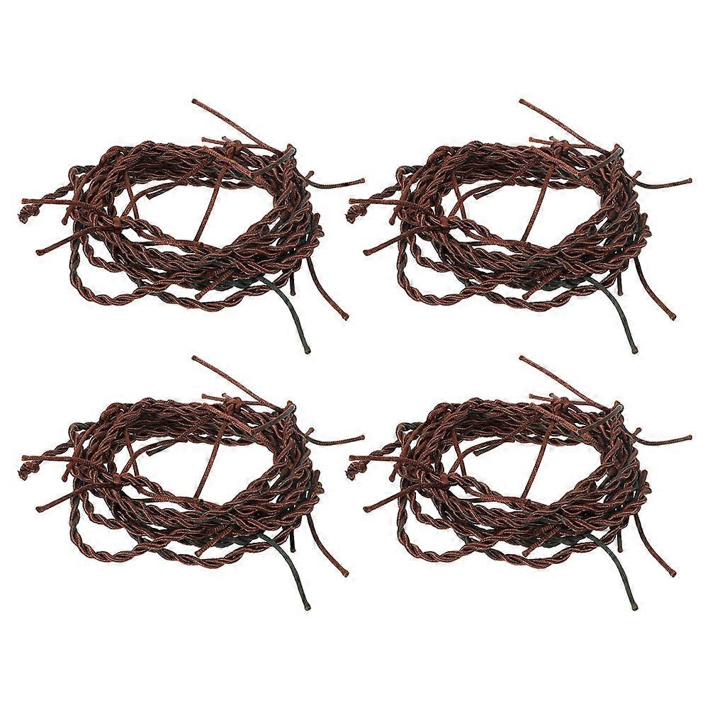 Fake Rusted Barbed Wire Prop Simulation Barbed Wire for Parties 4Pcs