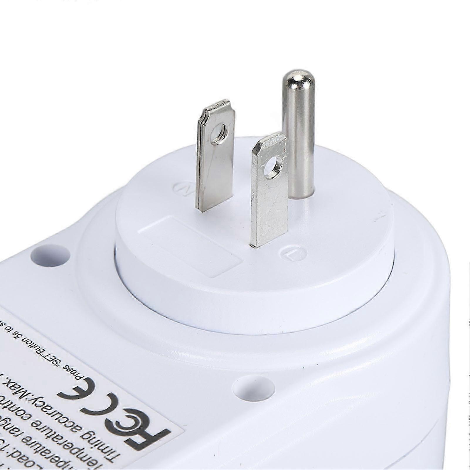 Plug Temperature Controller Outlet Backlit Digital Cooling and Heating Timer Plug with Sensor US Plug 120V 15A 1800W US Plug