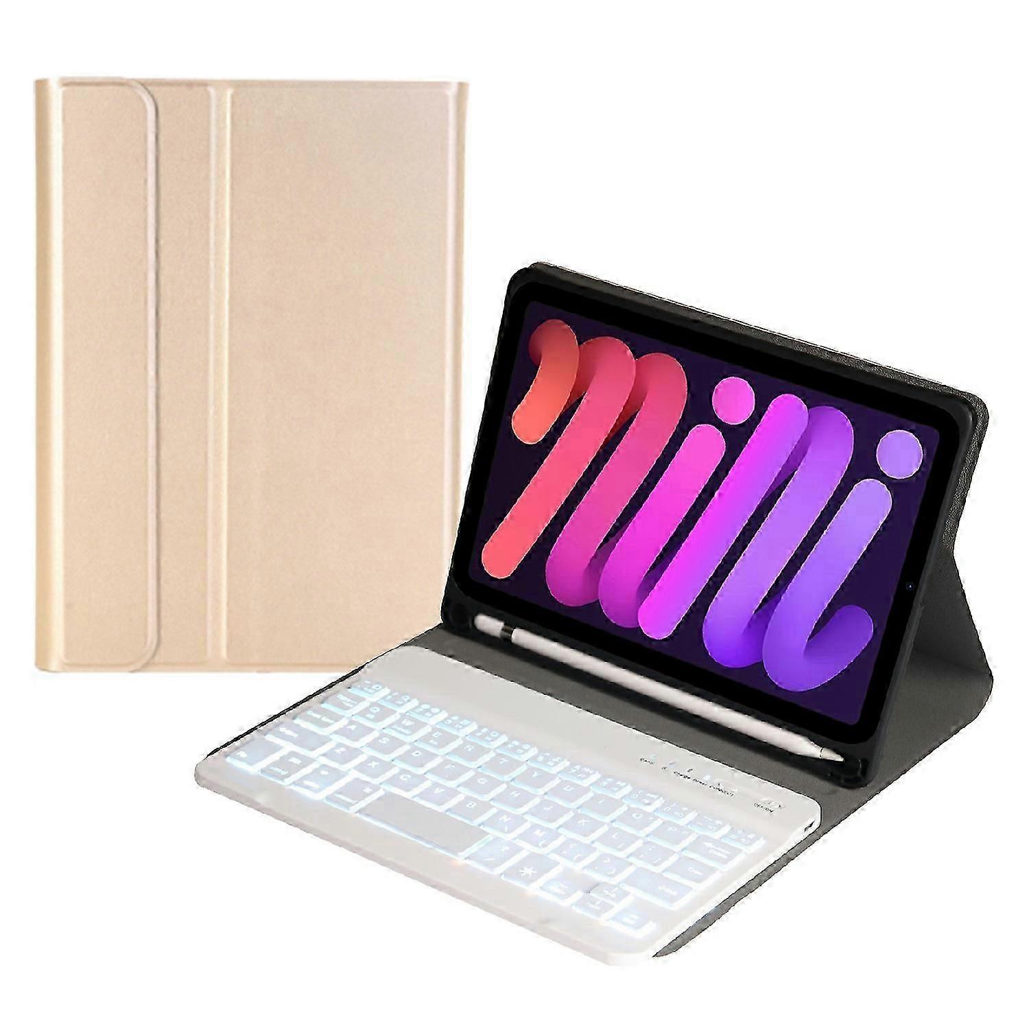 A06BS Ultra-thin Leather Tablet Stand Protective Case Shell + Backlit Bluetooth Keyboard with Pen Sl