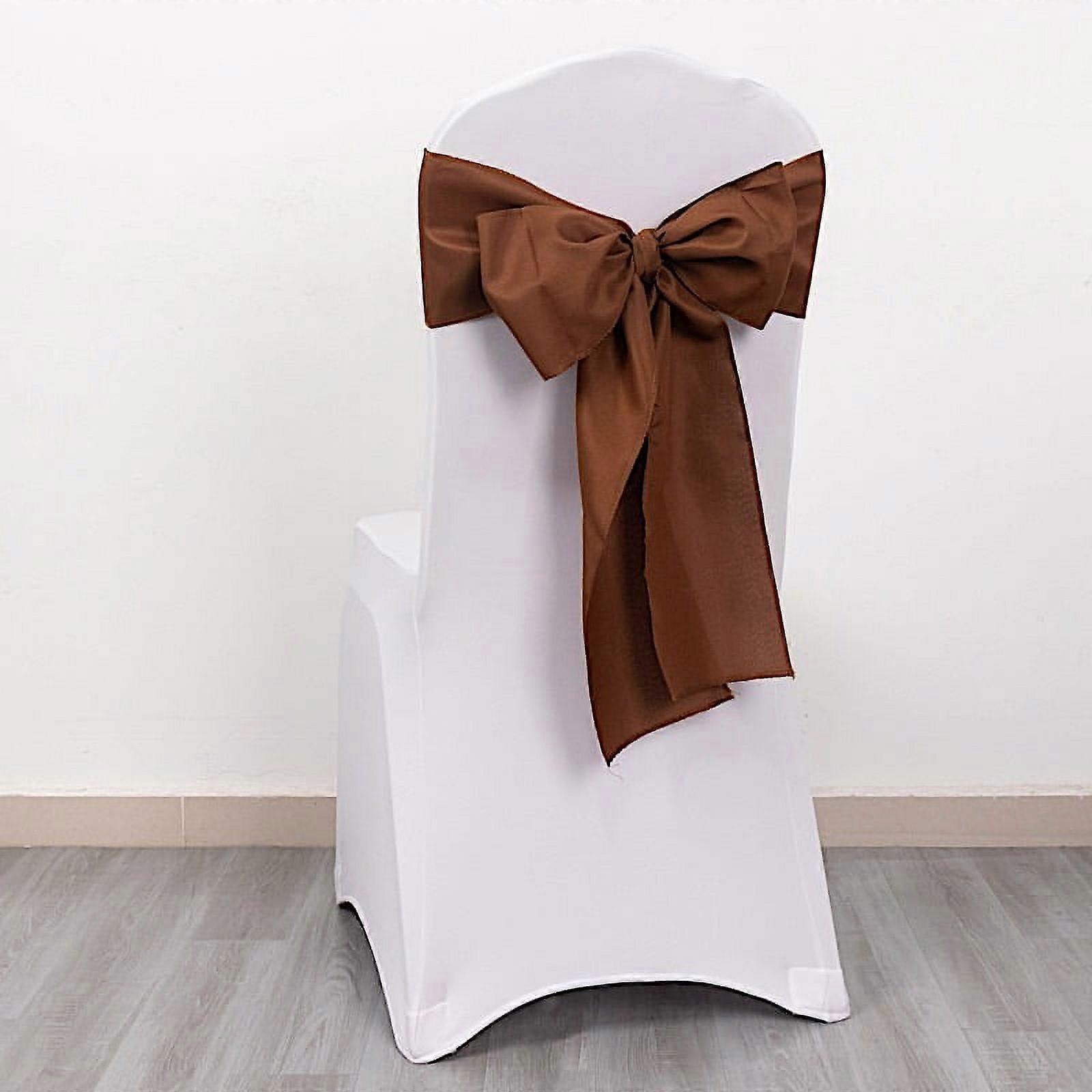BalsaCircle 5 Polyester Chair Sashes Bows Ties Cinnamon Brown