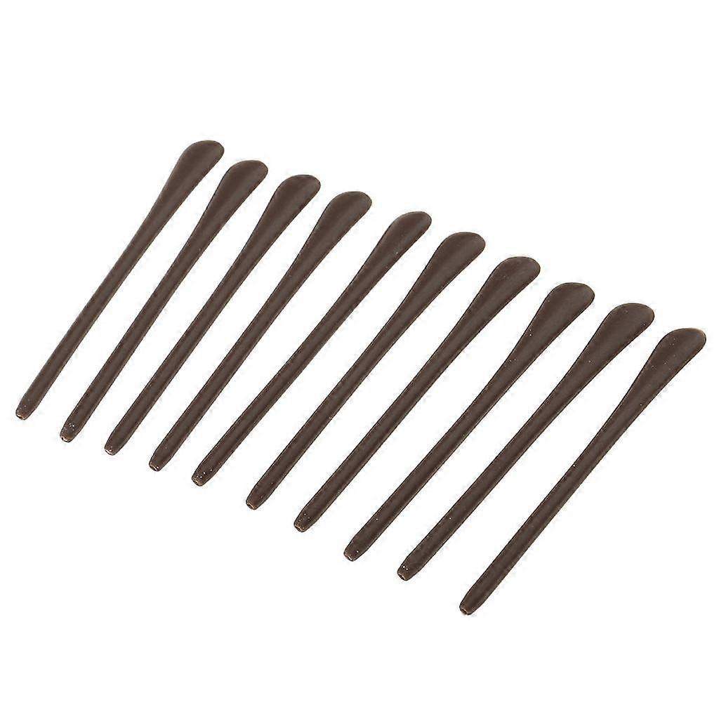 10pcs Expandable Silicone Eyeglass End Tips Ear Socks Tubes Replacement - Brown,
