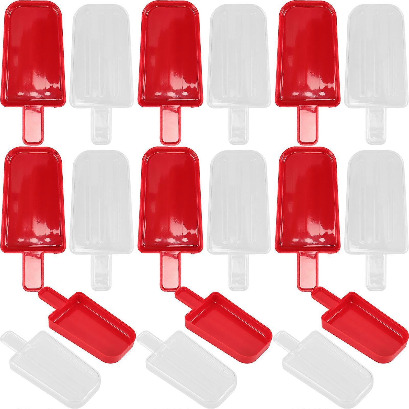 Red Ice Cream Shape Candy Containers Plastic Boxes for Storage 60Pcs Wedding