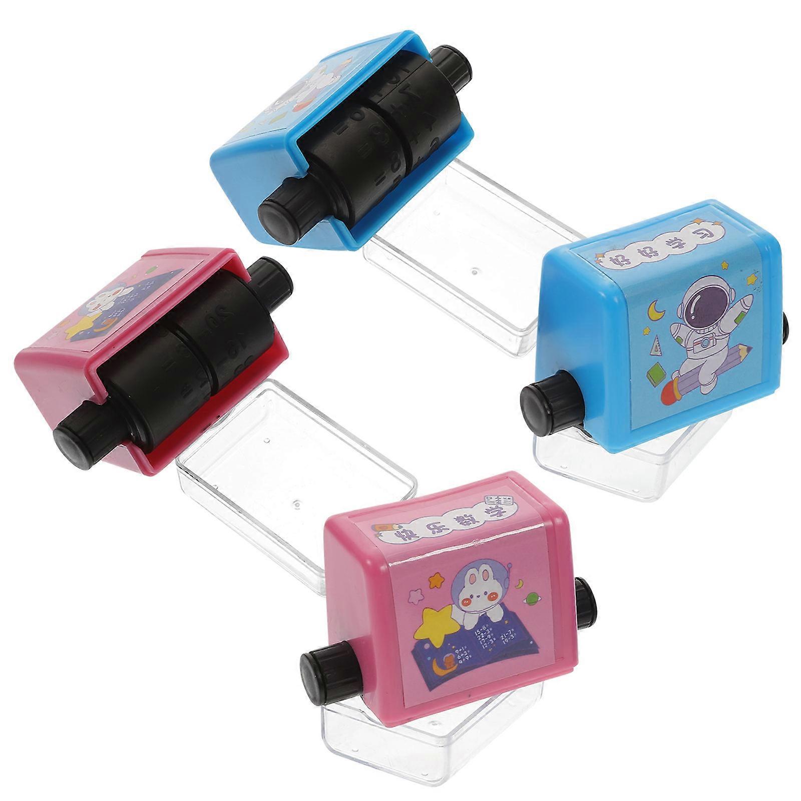 Lovely Roller Stamp Compact Math Stamps for Student Learning 16Sets