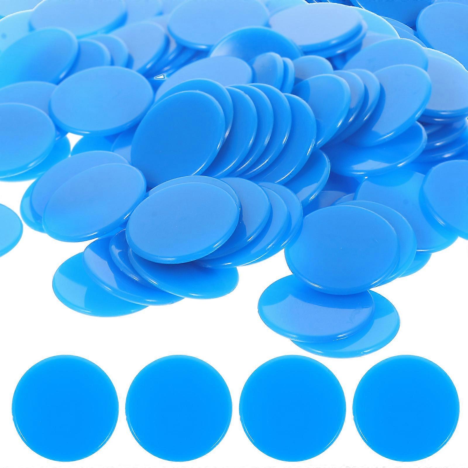 Plastic Counting Chips Blue Chips for Games 100Pcs