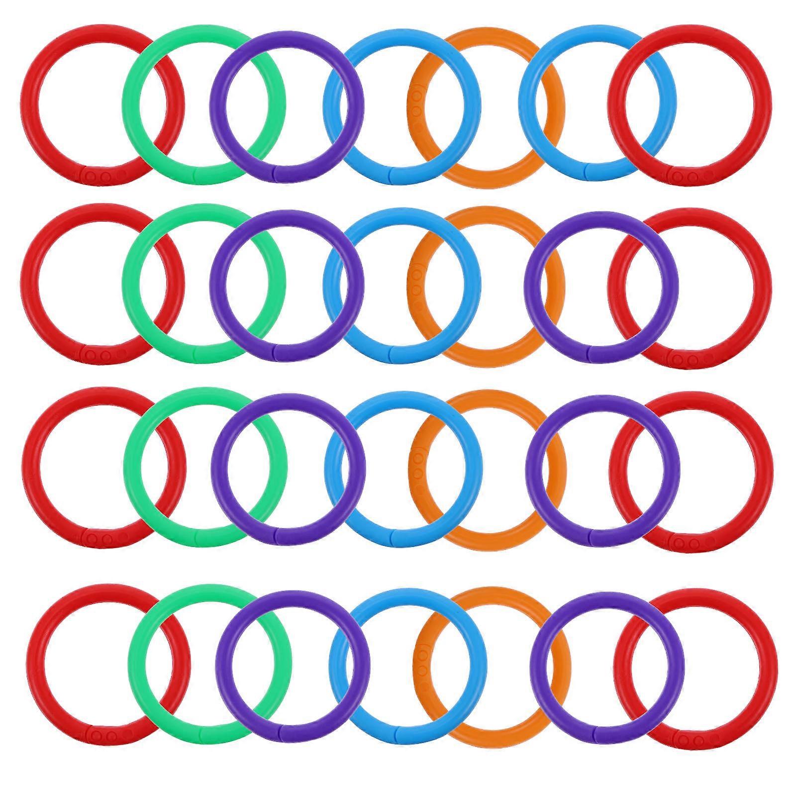 Plastic Binder Rings Loose Leaf Snap Ring 100Pcs for Document Sorting
