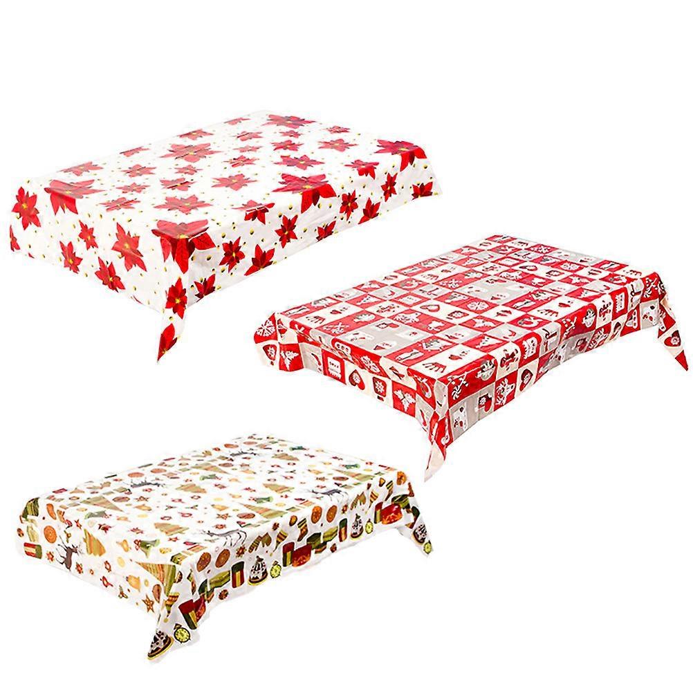 Christmas PVC Tablecloth Designed for Table Protection 9Pcs