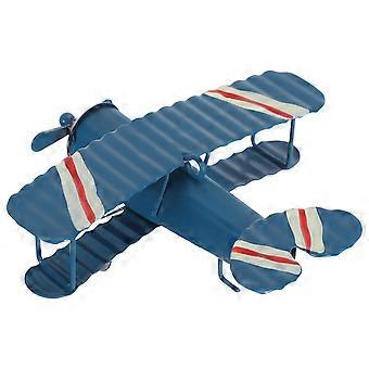 Vintage Flugzeug Dekor Metall Flugzeug Ornament Flugzeug Kunsthandwerk Modelle Flugzeug Desktop Ornament Cake Topper für Weihnachtsdekorationen Blau