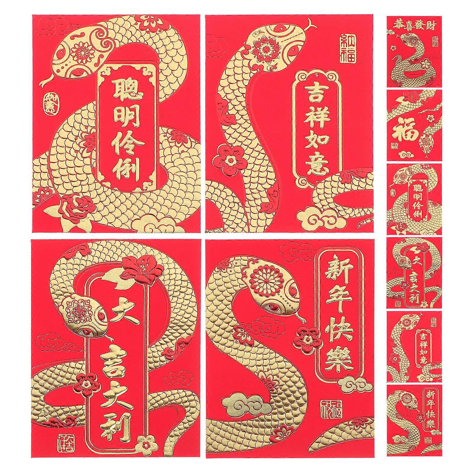 Assorted Color Red Envelope Paper Packets for Wine Storage 36Pcs