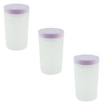 Nail Brush Wash Cup for Cleaning 3Pcs Nail Art Brushes Holder White