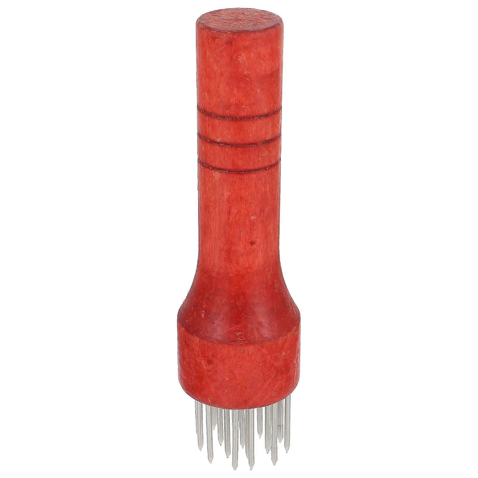 Meat Pounding Tool Steak Needle for Kitchen Use 2Pcs Red Handle