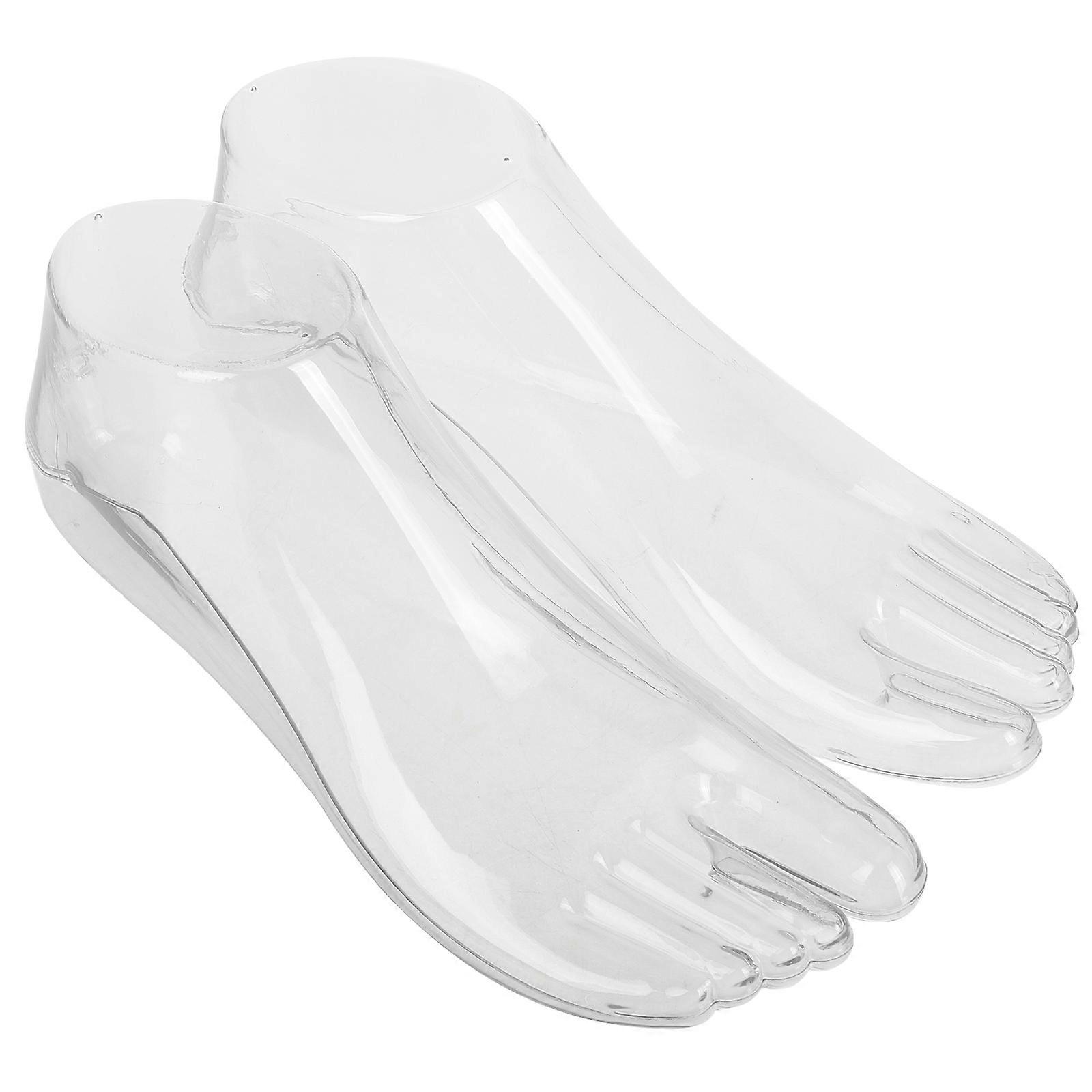 Transparent Plastic Foot Display Stand for Anklets 4Pairs Set