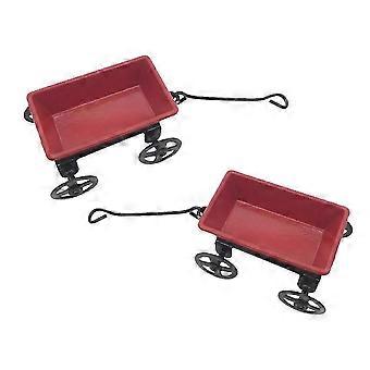 2 Stück Miniatur-Spielzeugwagen, Schlafzimmerdeko, DIY-Liebhaber, 3,5 x 2 x 2 cm, rotes Eisen