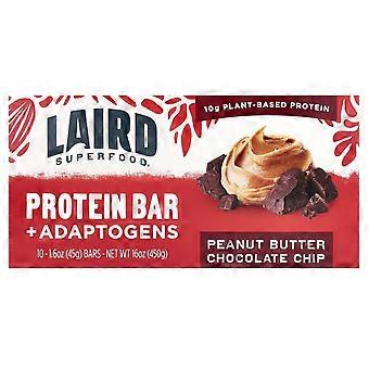 Laird Superfood, proteiinipatukka + adaptogeenit, maapähkinävoi-suklaapala, 10 patukkaa, 45 g/kpl