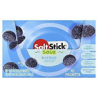 SaltStick, energigummier, surblå Razz, 10 pakker, 40 g per pakke