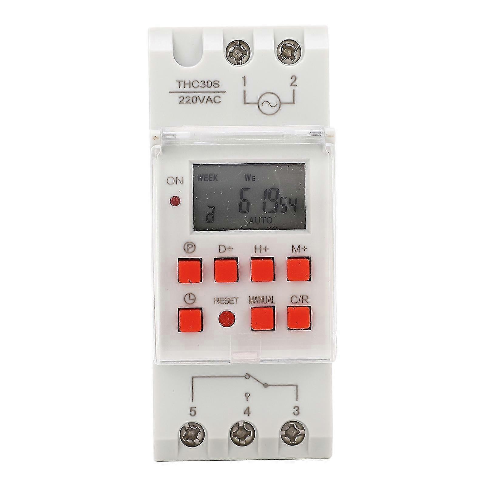 Digital Timer Switch 1 Second Timing 168 Hour 20 On Off LCD Display Programmable Timer Switch compatible withAppliance AC 220?240V
