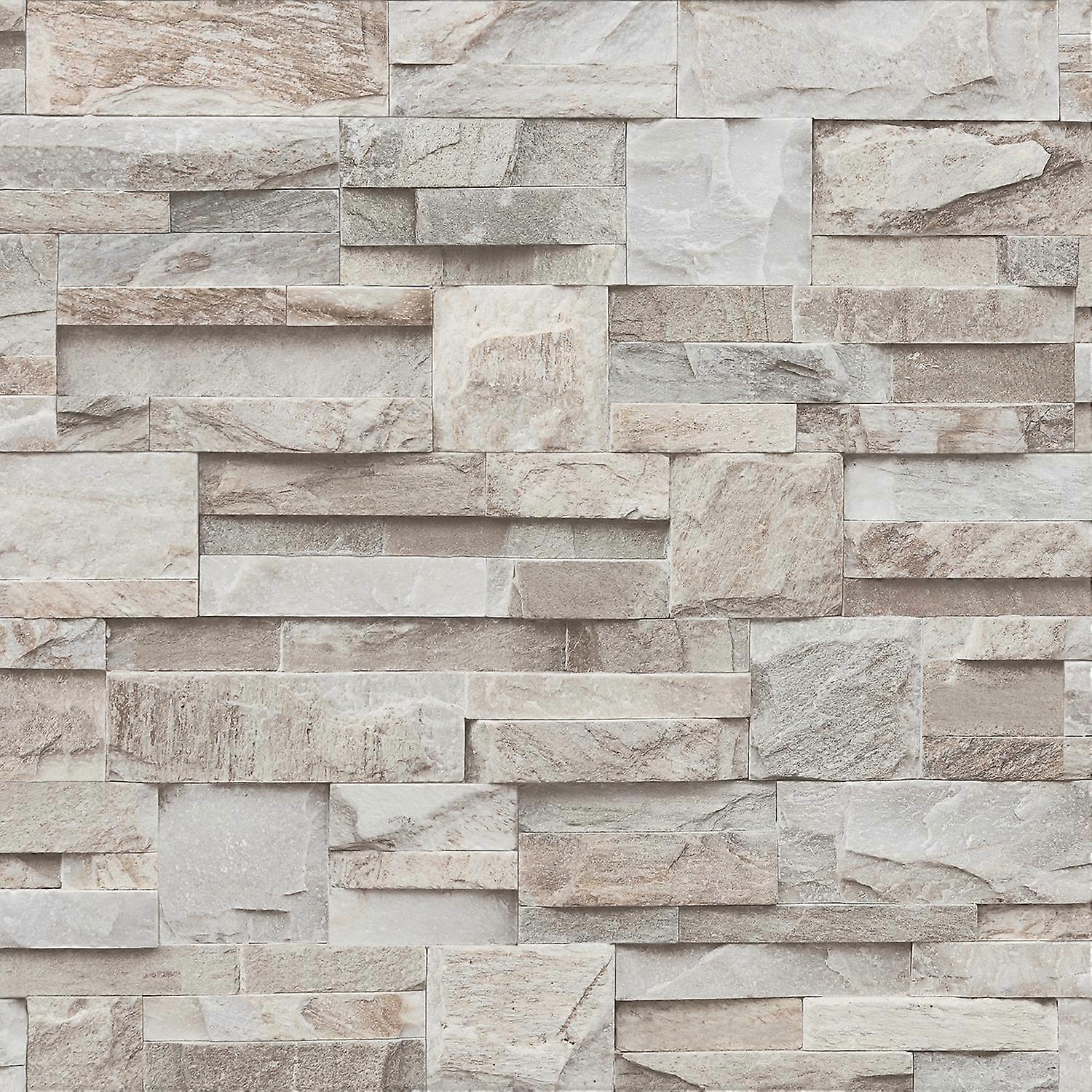 YoL 3D Stone Grey/ Beige Wallpaper - EXCLUSIVE