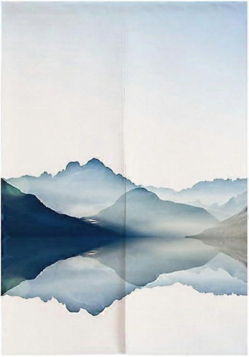 Cortina Japonesa Noren Cortina Japonesa de Entrada Feng Shui (Lago Azul, 33,5 Polegadas x 59 Polegadas)