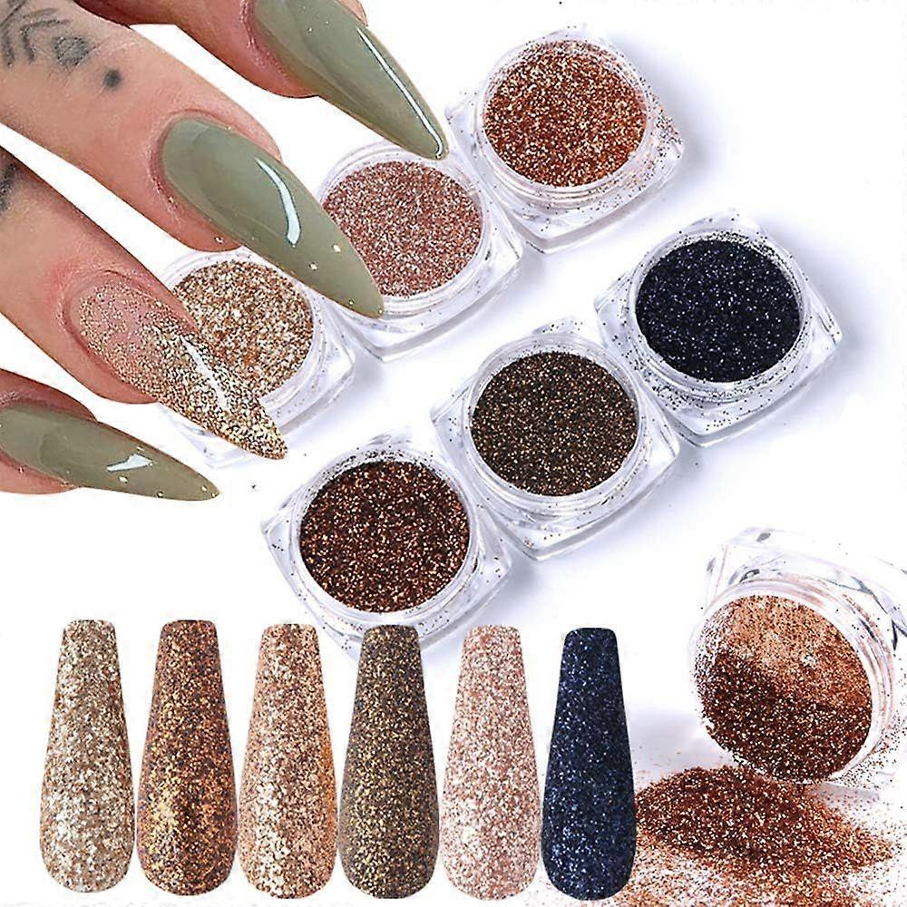 Nagel Glitter (6 Farben Glitter-13)Make up