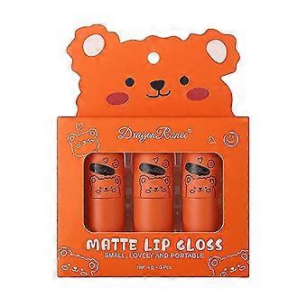 3pcs Mini Lip Gloss Set trucco portatile di lunga durata Cosmetic Light Texture Alta pigmentata Idratante