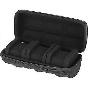 1 pcs  (3 SLOTS-BLACK) Slot Hard Watch Travel Case, Watch Roll Case Storage and Organizer, Watch Protective Case with Anti-move Watch Pillow