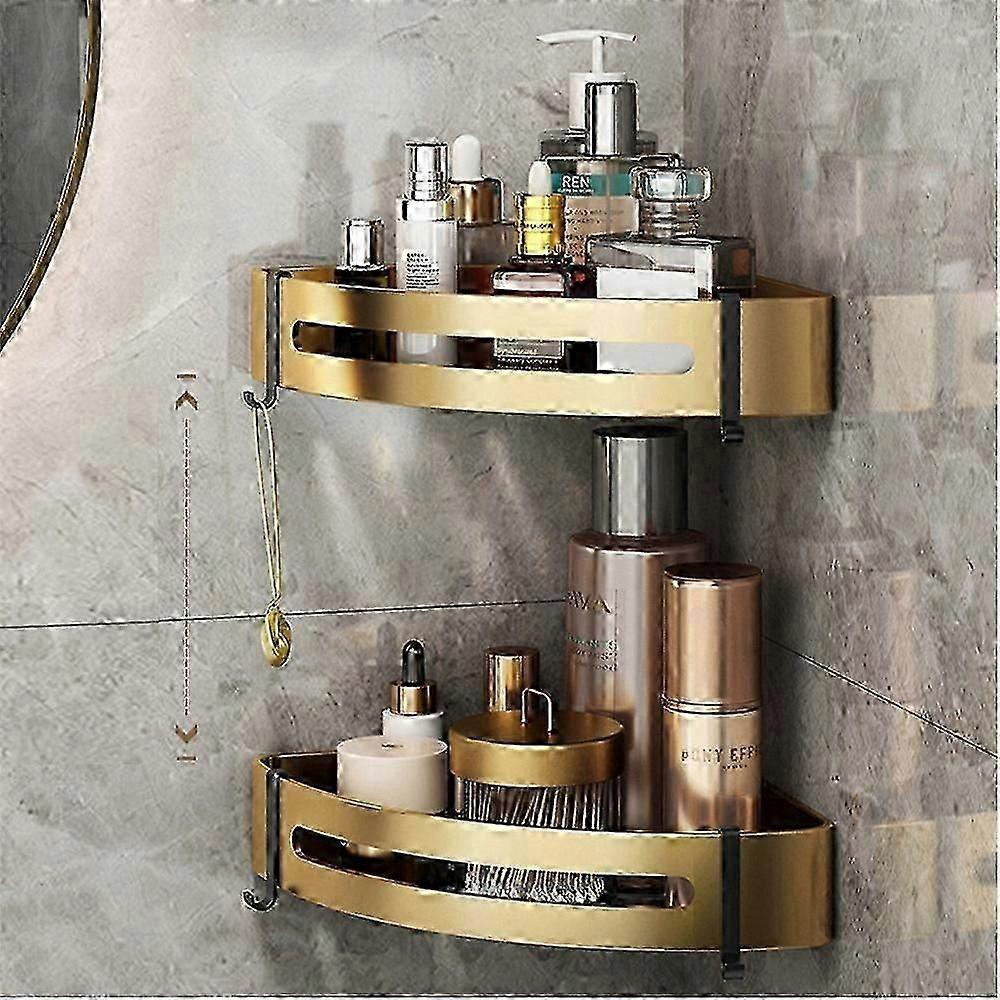 Corner Shower Shelf Set - 2 Pack Non-Penetrating Storage Solution