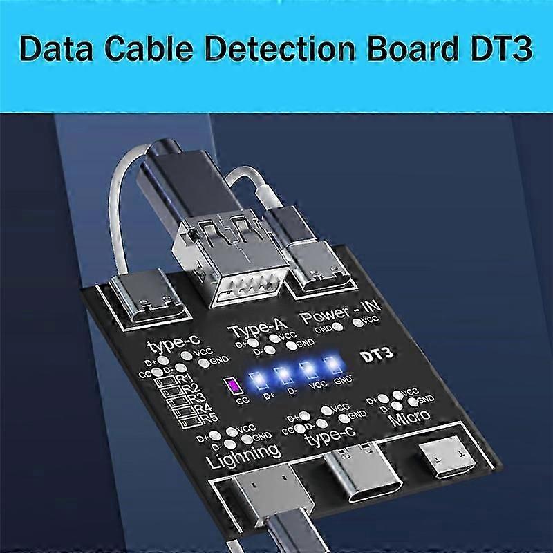 USB Data Line Detection Board for IOS Android Micro-USB Type-C Short Circuit Switch Detection Board