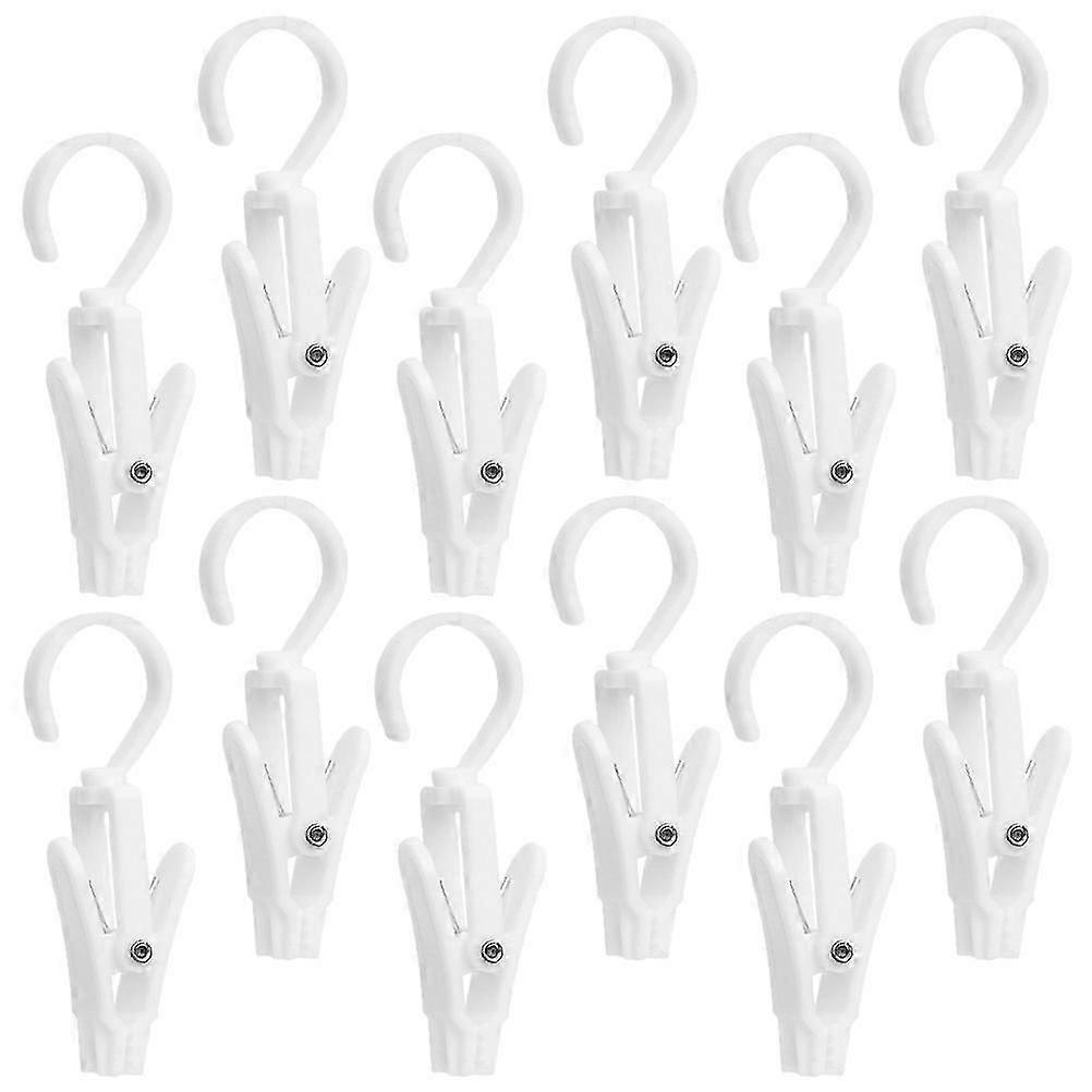 Multi-Use Laundry Hooks for Fixing Use 12Pcs Hat Clips Rotatable Boot Hangers